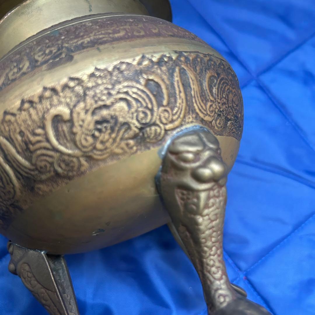 蔵出品③ 香炉 三つ足 龍 工芸品 龍鳳香炉 龍鳳 j128