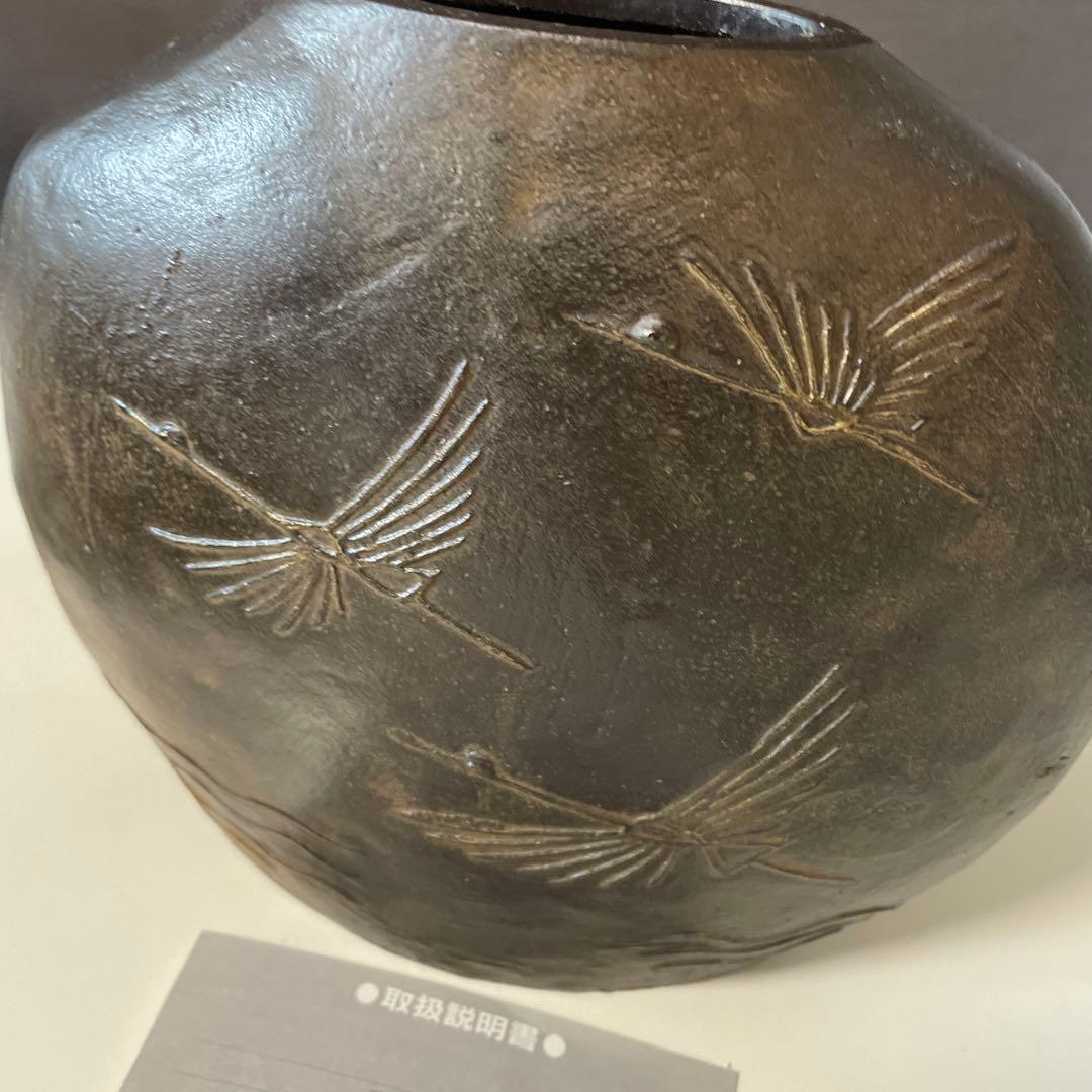 【美品】高岡銅器　宏采作　花瓶　花入　工芸品共箱