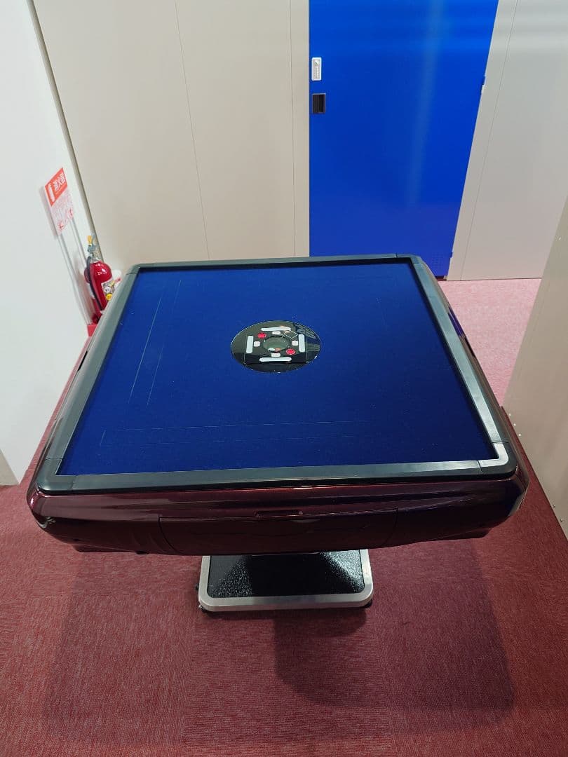 全自動麻雀テーブル 青 ベルベットカバー＋サイドテーブル付き