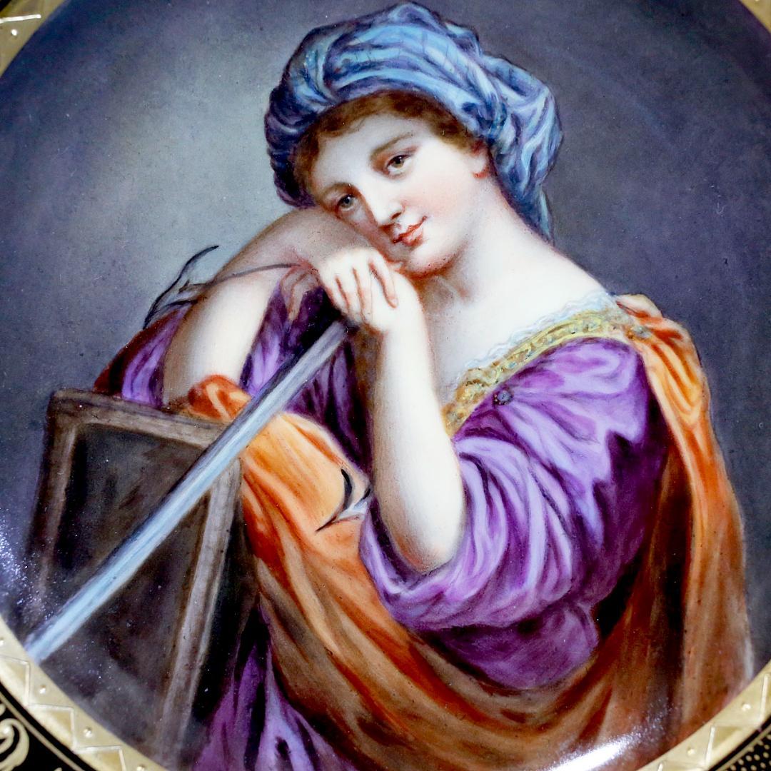 【送料込み】ヴィエナスタイル プレート 女性像 金彩