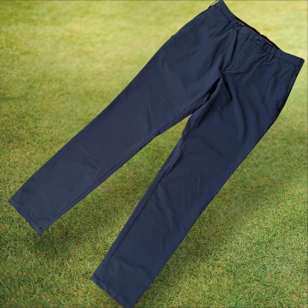 防寒　蓄熱　裏地付き　ブリーフィングゴルフ　パンツ　M〜L相当　ネイビー　紺