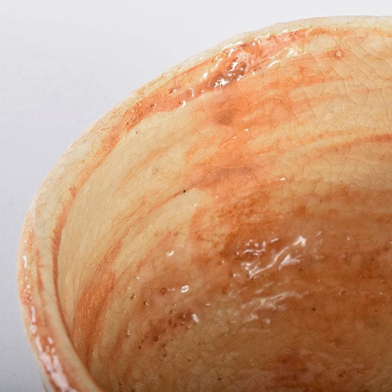 北大路魯山人作　絵志野　茶碗　仕覆付　共布　黒田陶々庵極め箱　M　R8639