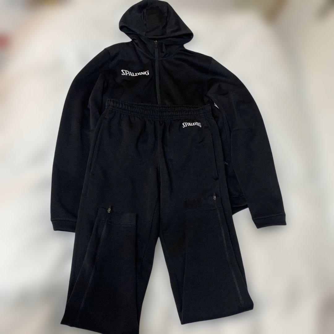 SPALDING ブラックジャージ上下セットM