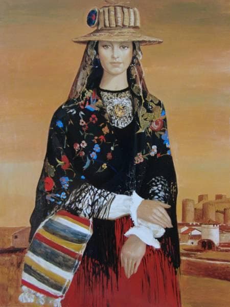 芝田米三、アビラのソンブレロ、希少な額装用画集より、新品高級額装付