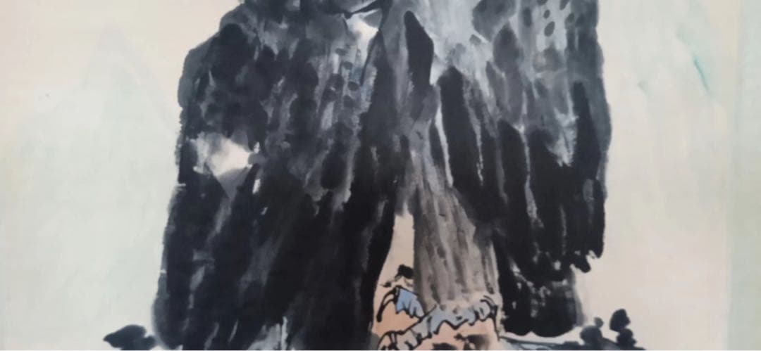 真筆模倣李苦禅の絵　二つタカ肉筆書いてる保証品　入手困難