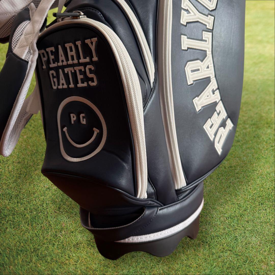 パーリーゲイツ　キャディバッグ　ネイビー　白　ショルダー式　スタンド式　軽量