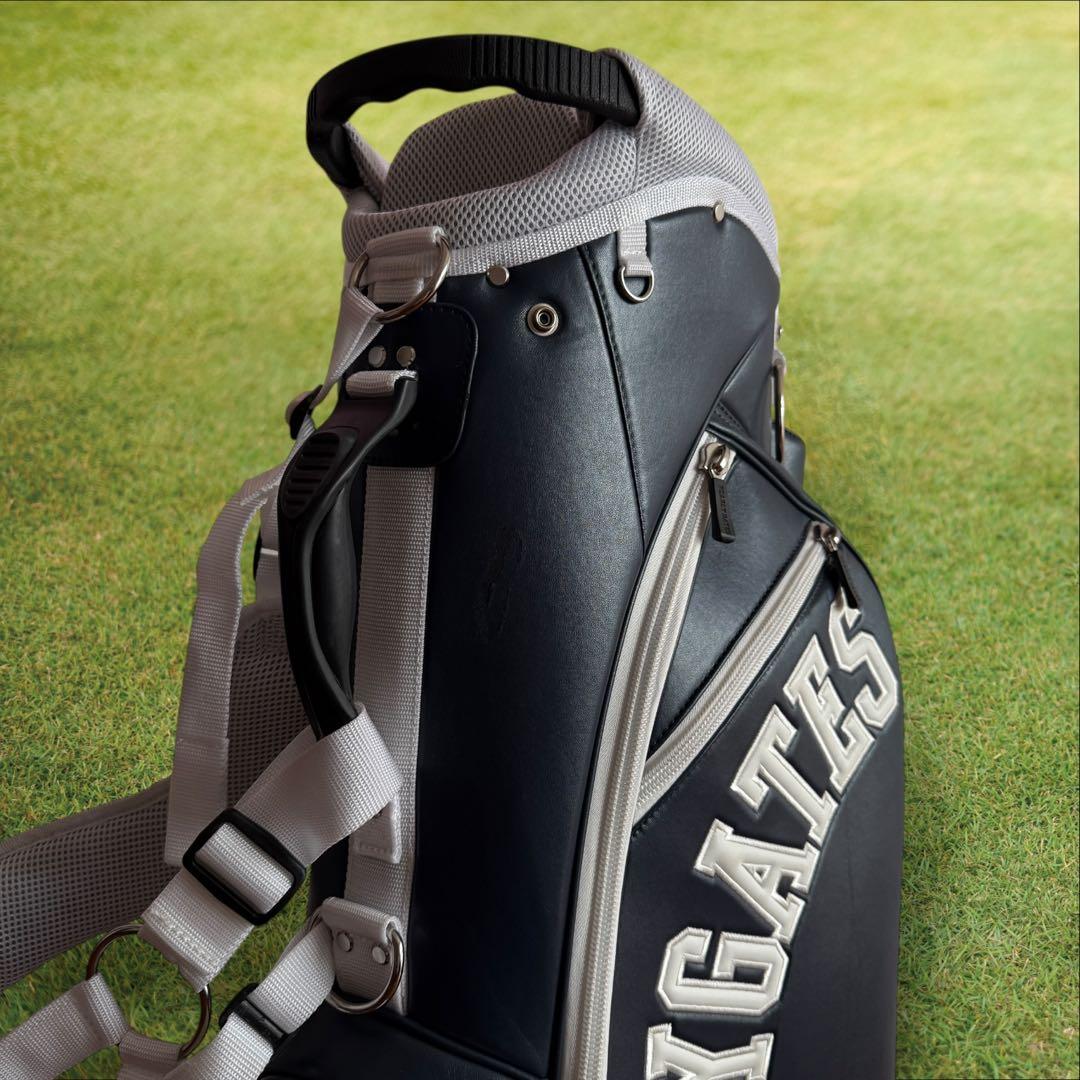 パーリーゲイツ　キャディバッグ　ネイビー　白　ショルダー式　スタンド式　軽量