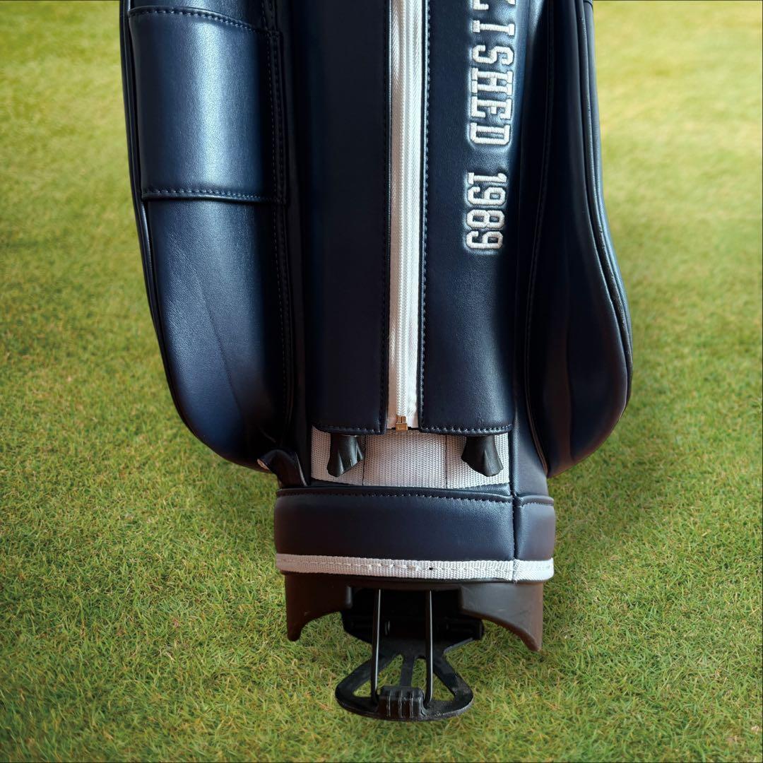 パーリーゲイツ　キャディバッグ　ネイビー　白　ショルダー式　スタンド式　軽量