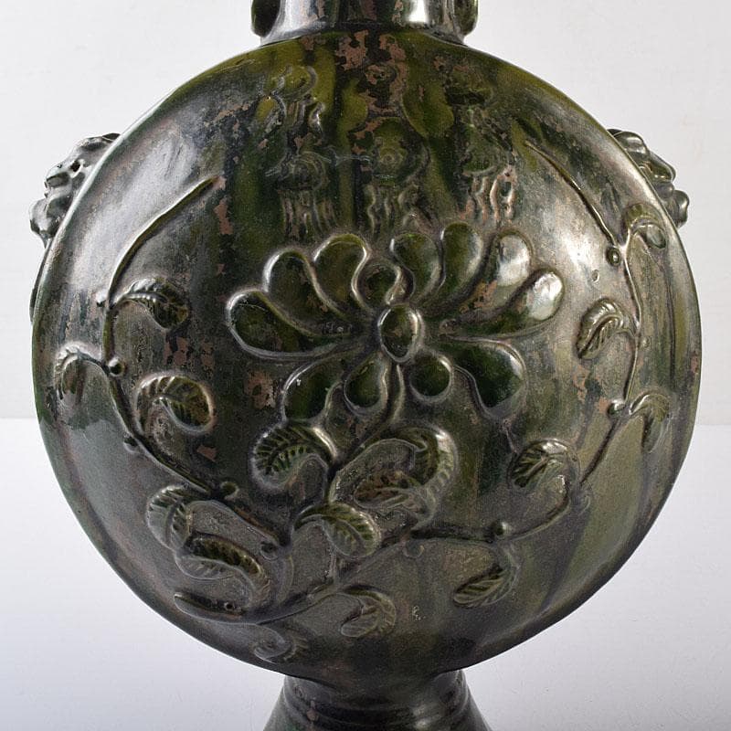 beach　刻花文　扁壷　花瓶　高さ約34cm　時代箱　V　R8628H