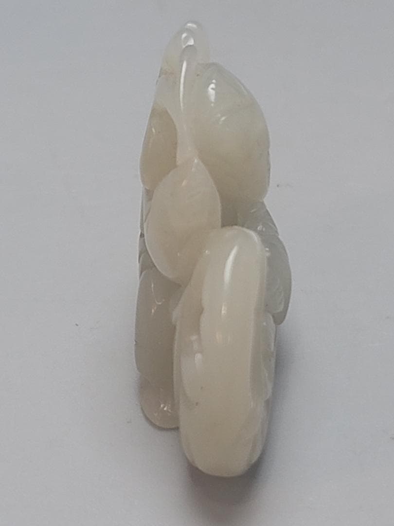 中国　 　人物刻　 和田玉 白玉 童子 細密彫