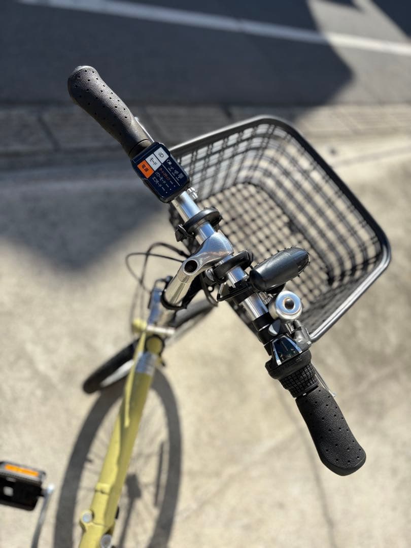 パナソニック オフタイム 電動アシスト自転車 前面バスケット付き、手渡し対応。