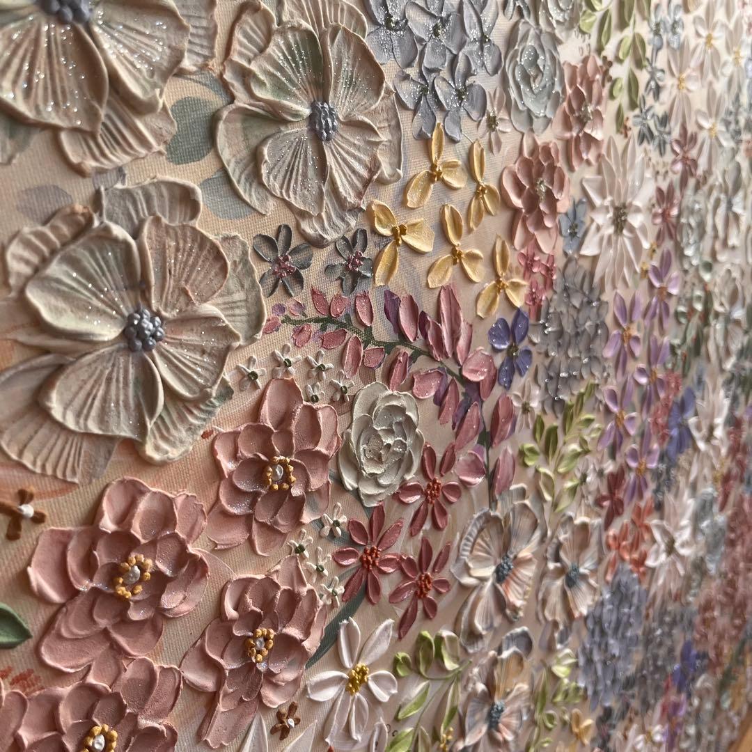 F30号 抽象アート キャンバス作品くすみカラー 優しい色合い 壁掛け