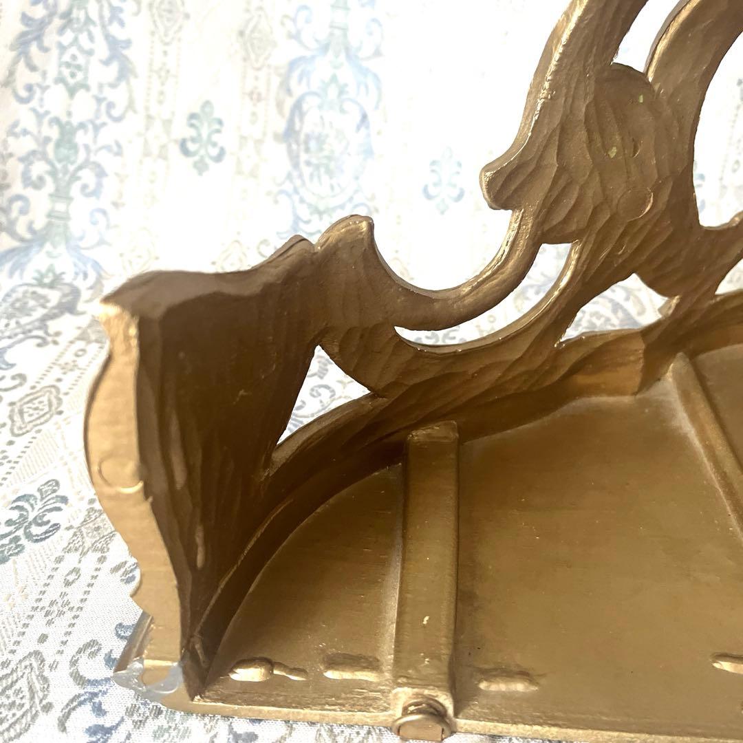 イタリア製 壁掛けコンソール① ウォールシェルフ ロココ調 アンティーク金色