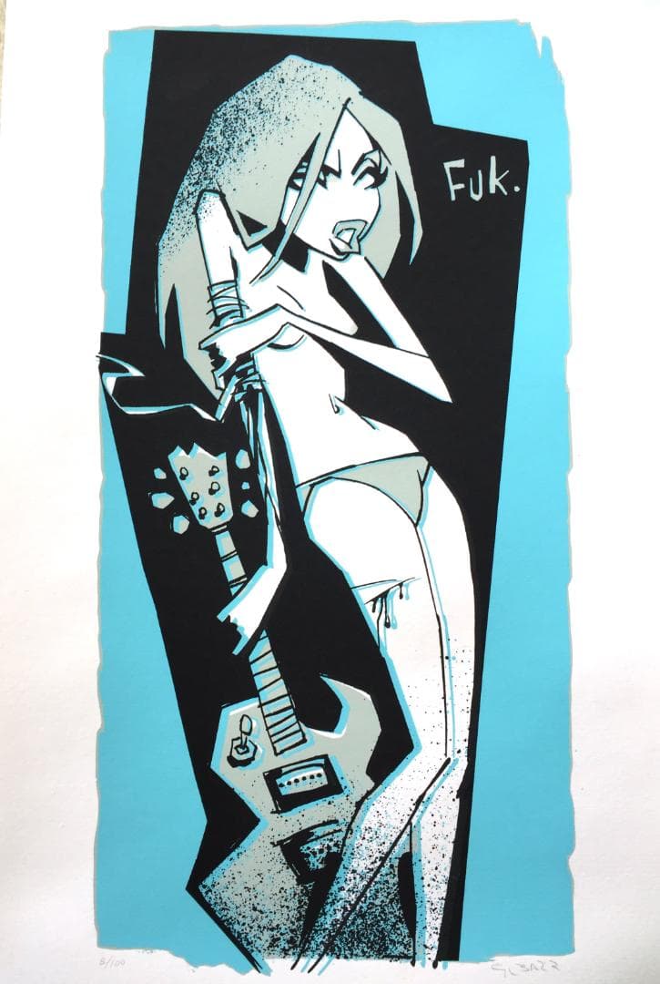 Glenn Barr Fuk Girl シルクスクリーン ポスターサイン入り