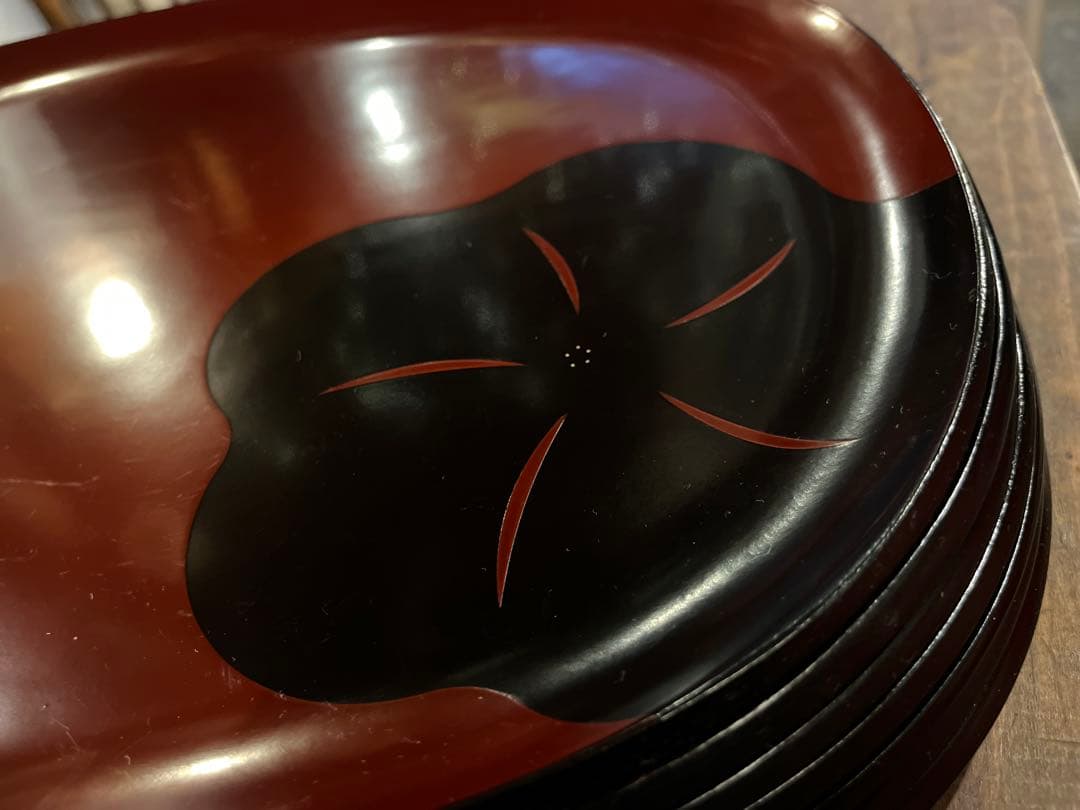 漆塗り　漆器　7枚セット　お盆　トレー