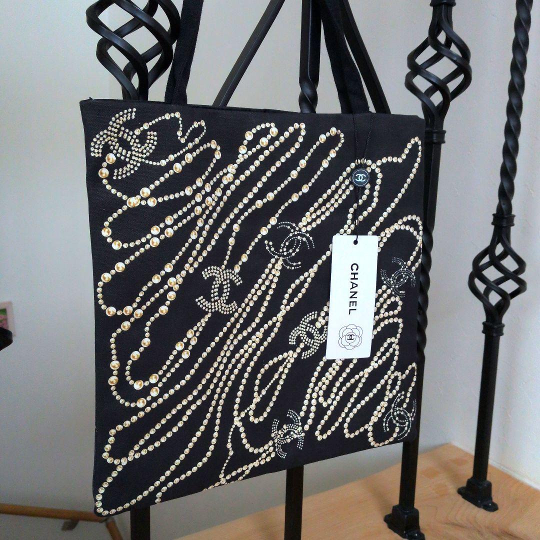 な*ん様 CHANEL パール装飾 トートバッグ ブラック