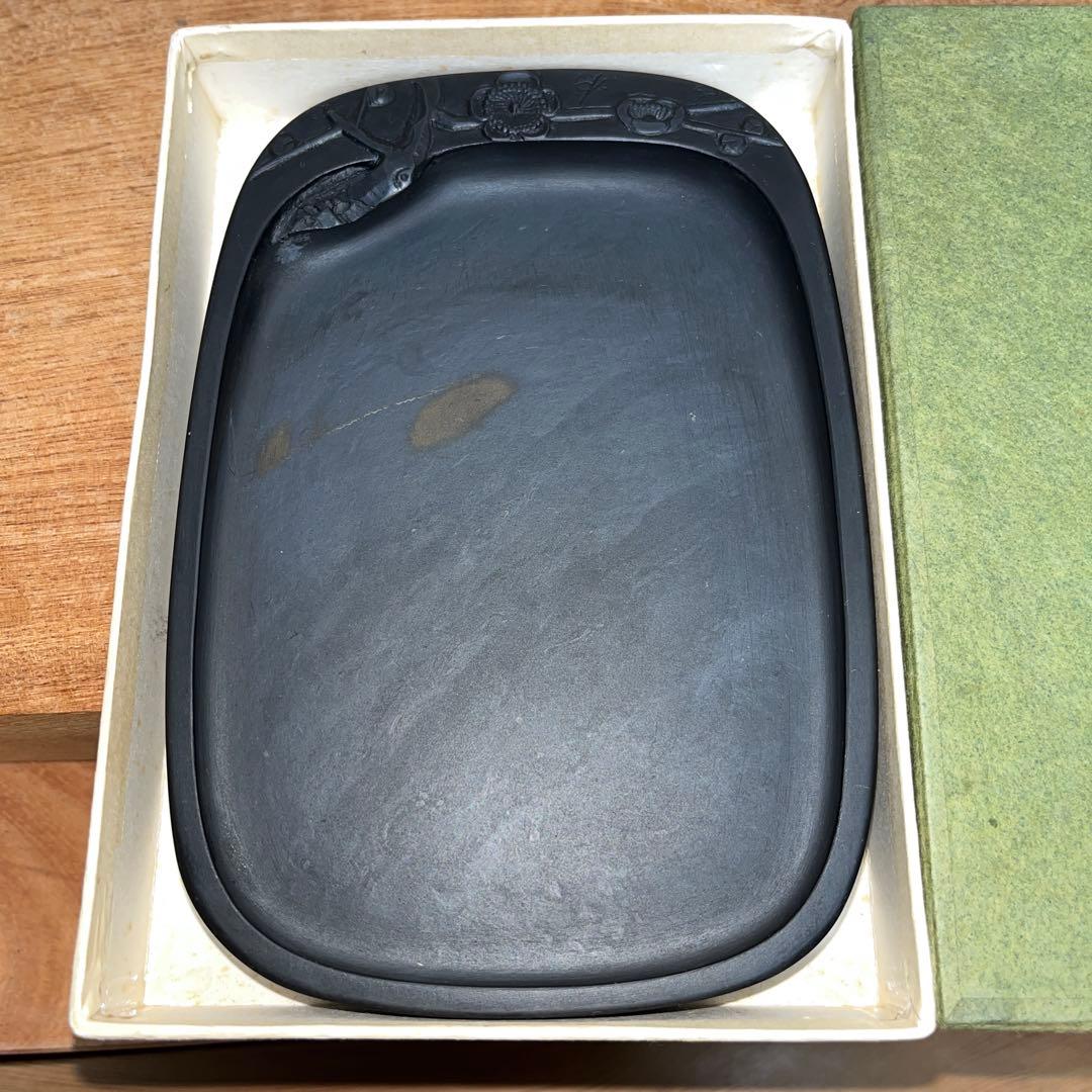 ⭕️雨端硯　梅寿研　12代　雨宮弥兵衛　手間がかかる特殊研　美しい姿　女性好み作品