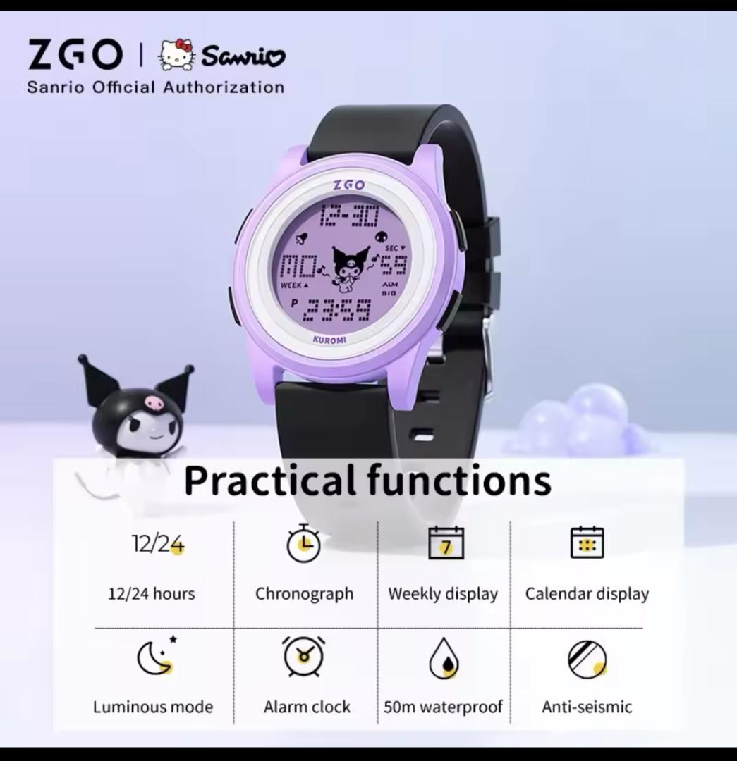 クロミちゃん デジタル パープル 腕時計 限定 海外 コラボ