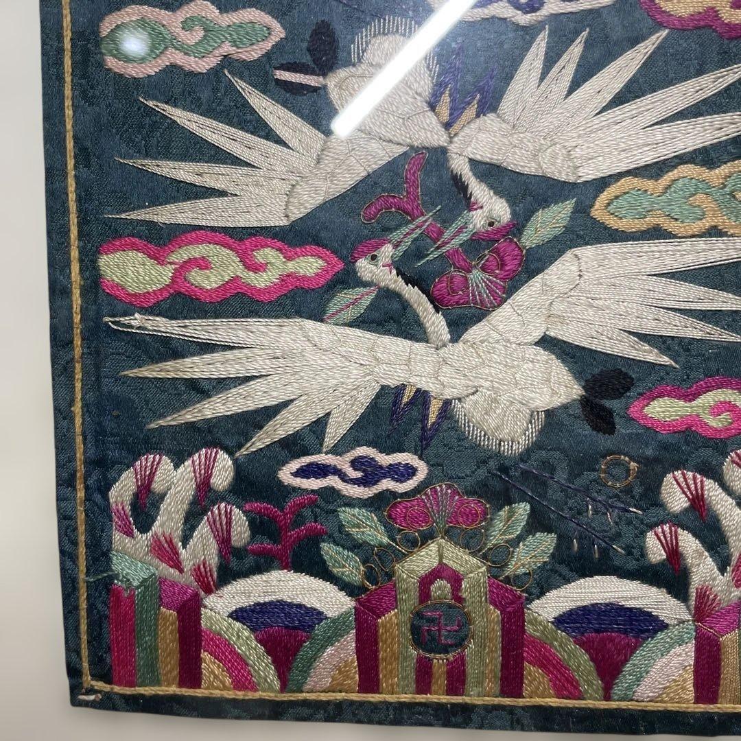 朝鮮　李朝　刺繍額