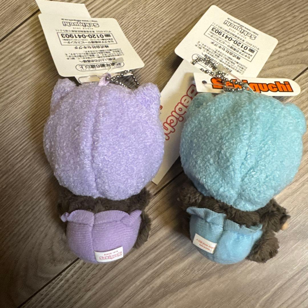 アニマルベビチッチ顔でかキーチェーンねこ.くま2個セット