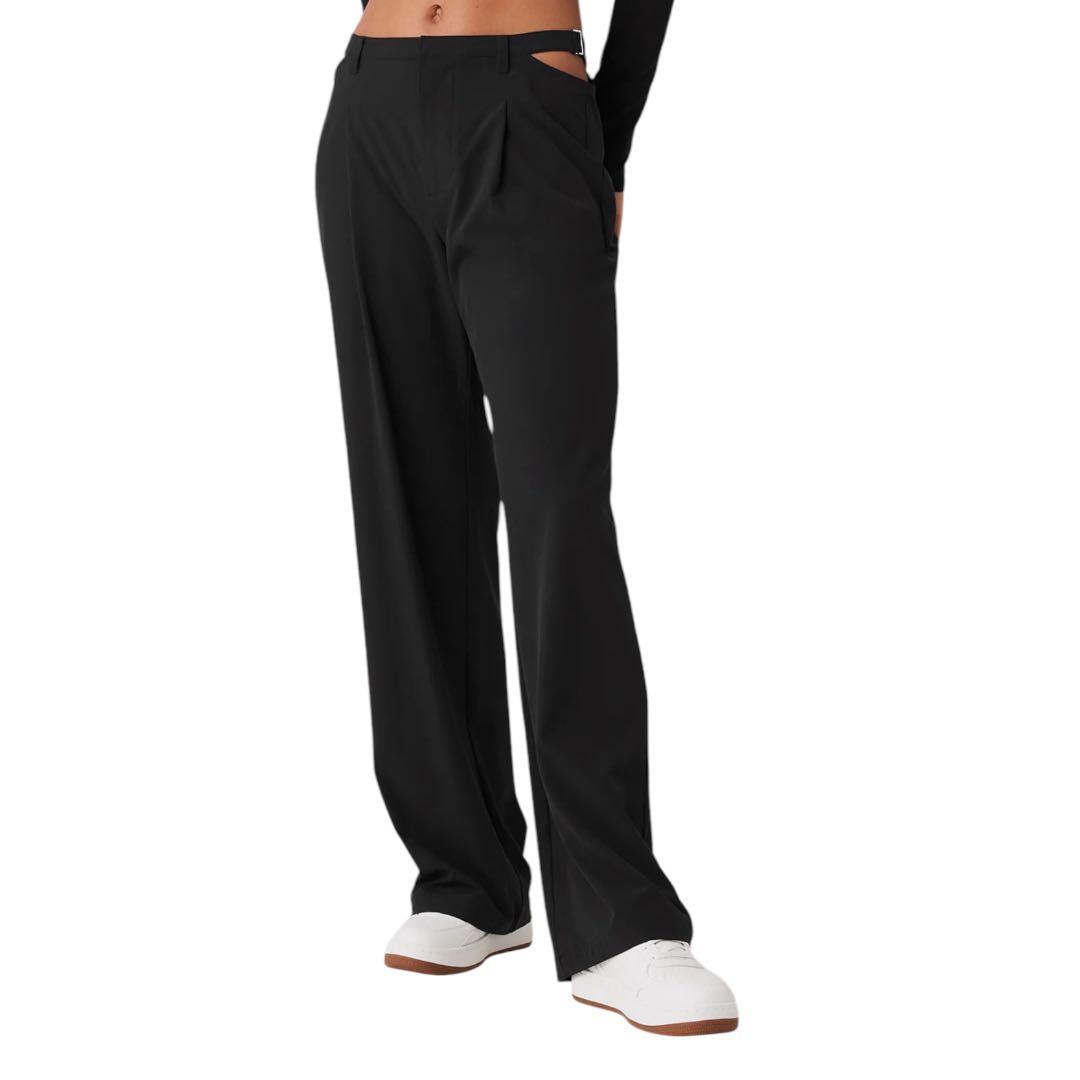 ALO Yogaミッドライズ ショーダウン トラウザー ブラック　S