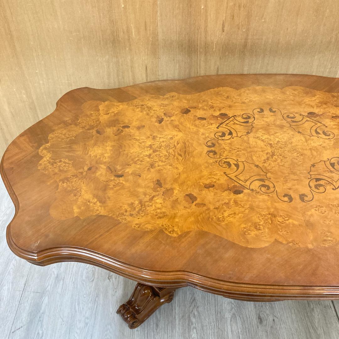 イタリア　象嵌　彫刻　大型ダイニングテーブル　200ｃｍ