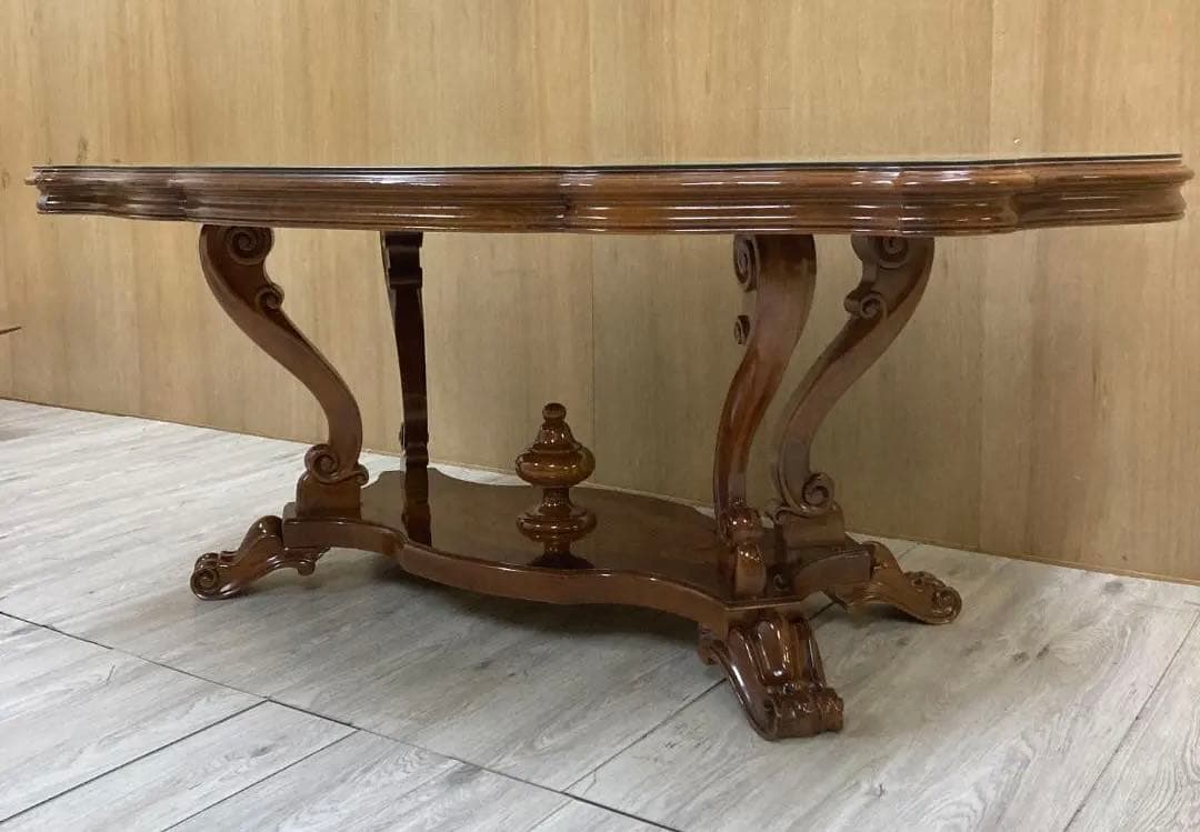 イタリア　象嵌　彫刻　大型ダイニングテーブル　200ｃｍ