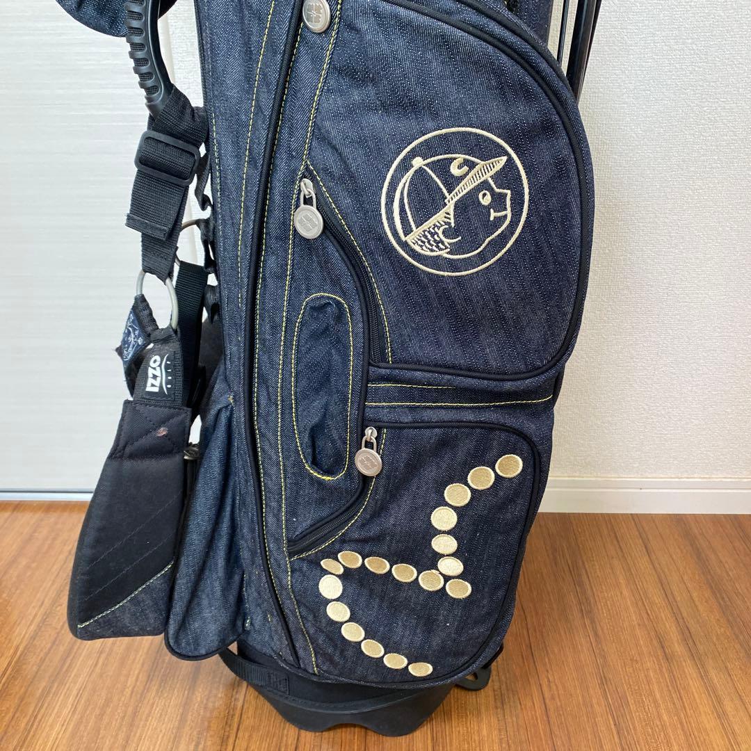 エヴィス　デニム キャディバッグ スタンド機能　グローブ等おまけ付　EVISU