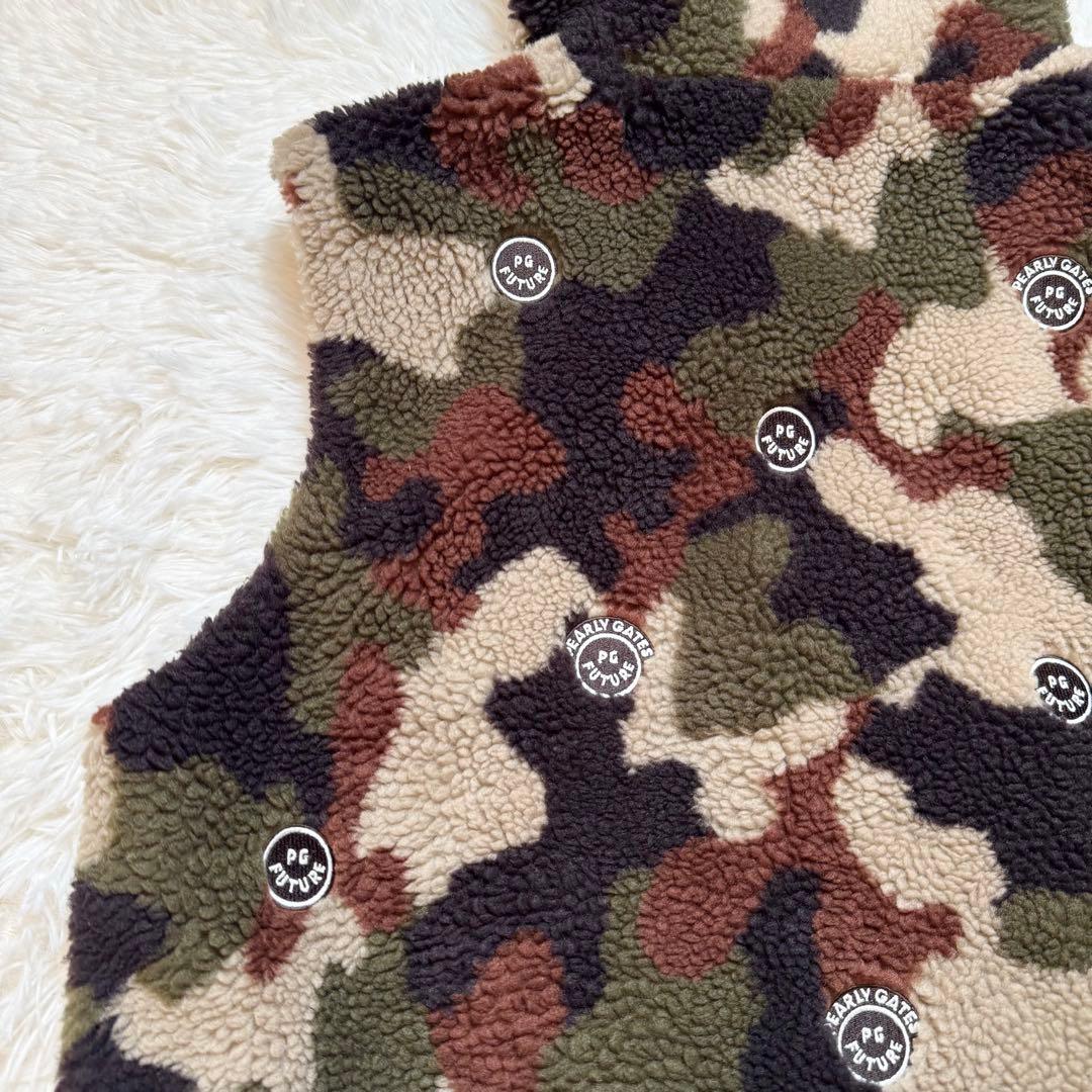 lucky_h67様美品 パーリーゲイツ カモフラ ボアジップアップベスト 近年