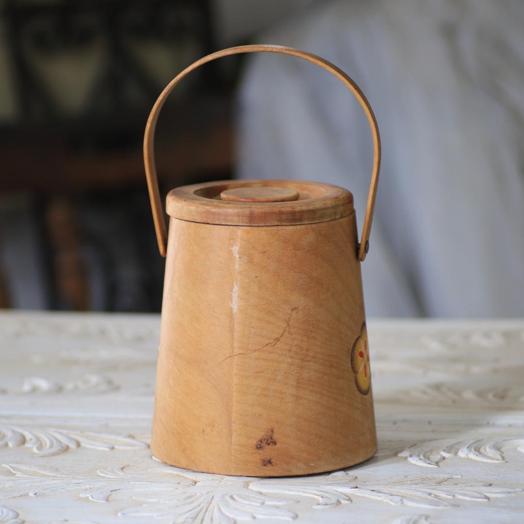 イギリスアンティーク 木製クッキージャー/フランス雅姫ヴィンテージ