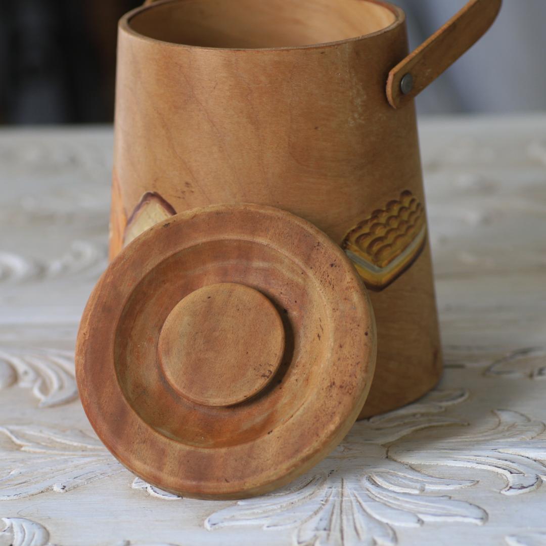 イギリスアンティーク 木製クッキージャー/フランス雅姫ヴィンテージ