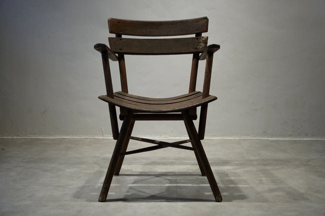 フランスアンティーク　1800年代初期　古木　アームチェア　アート