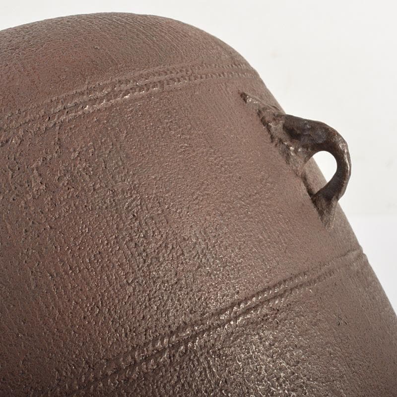 茶道具　釜師　畠春斎作　立俵釜　鉄釜　共箱　M　6614C