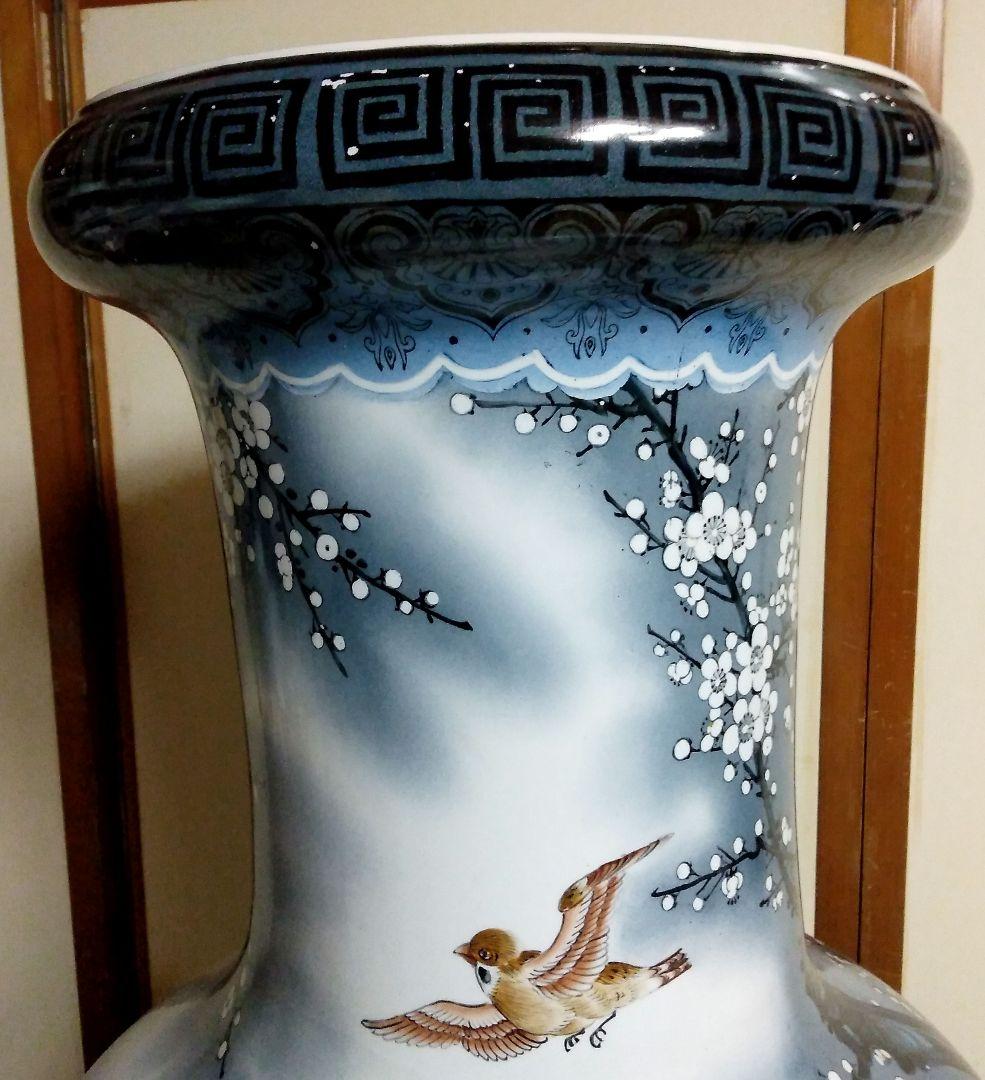 ★２/５で出品終了　超特大飾り壺158cm　花鳥図　沖縄本島引取限定　現物確認可