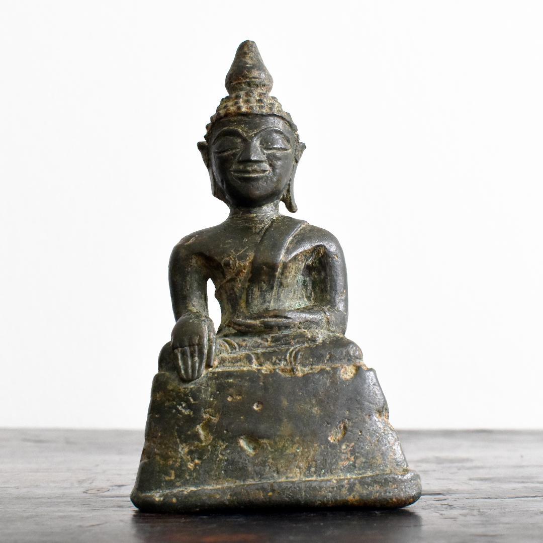 18世紀 東南アジア ラオス 青銅製仏像 /古銅/鋳造/金銅仏/ブッダ/タイ