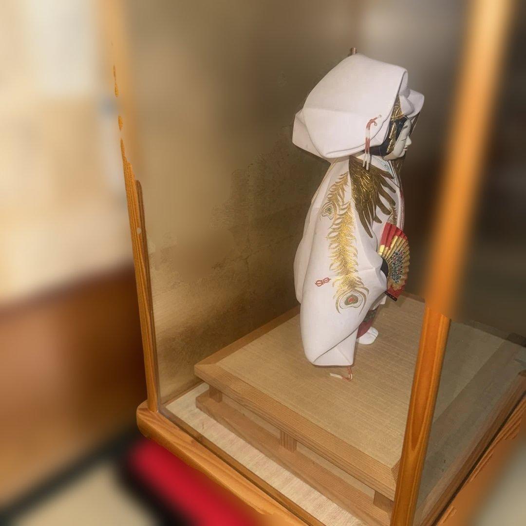 レア 博多人形 御所人形 金色羽根飾り