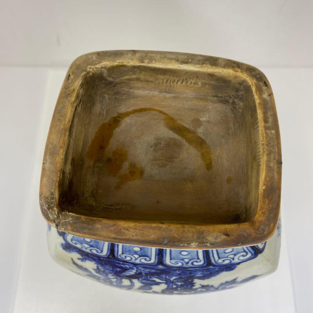 専用　中国美術　青花花瓶　高さ31㎝　タルチ　東さ7-0206①