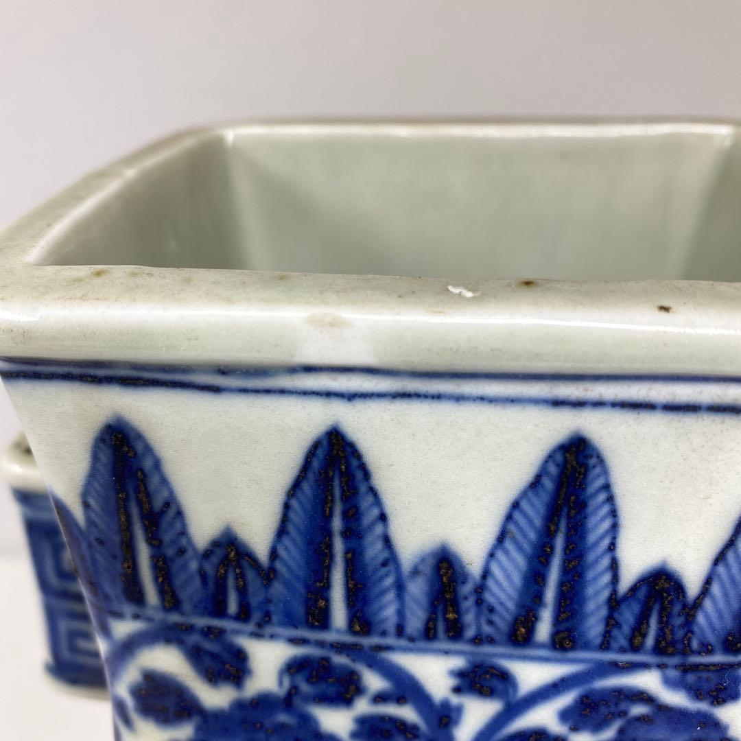 専用　中国美術　青花花瓶　高さ31㎝　タルチ　東さ7-0206①