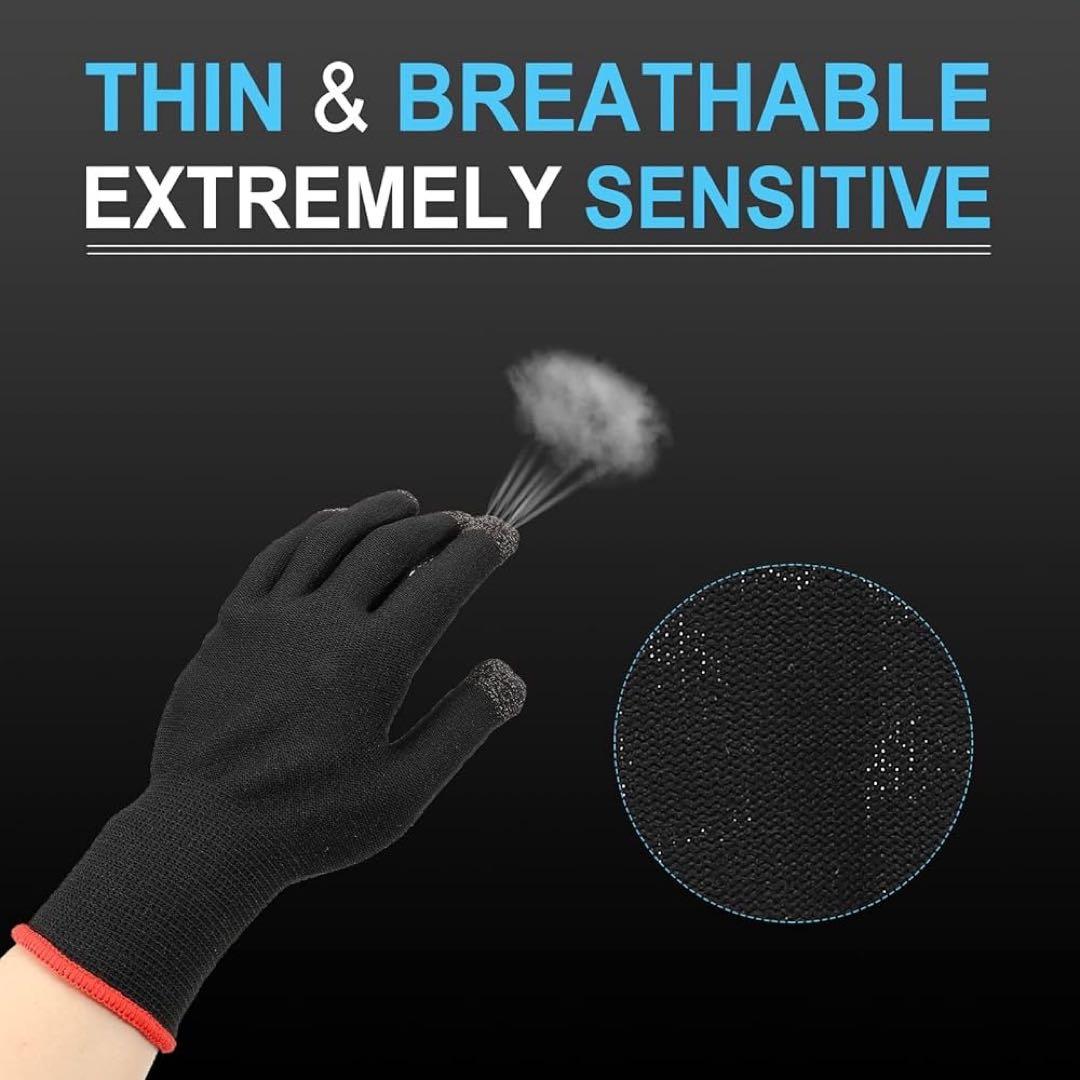 ❣️未使用❣️ゲームグローブ フィンガーゲーム通気性 防汗タッチ ブラック/レッド