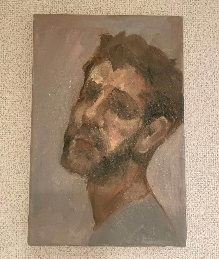 [ミニサイズ]紳士　油絵　人像　アート　インテリア　美術品