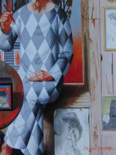 松樹路人、『去り行く夏』、希少画集画、新品額装付、状態良好