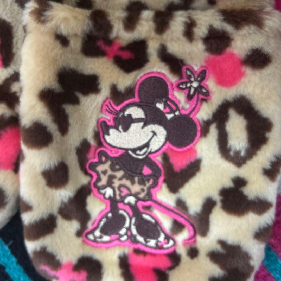 ゆ*様 ディズニー　ファンキャップ　マフラーキャップ　ミニー　茶色　ヒョウ柄