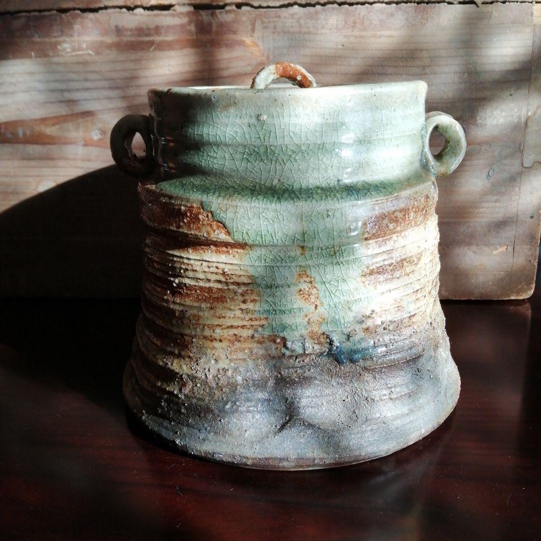 伊賀焼　土楽　伊賀臼形水指　19.5cm