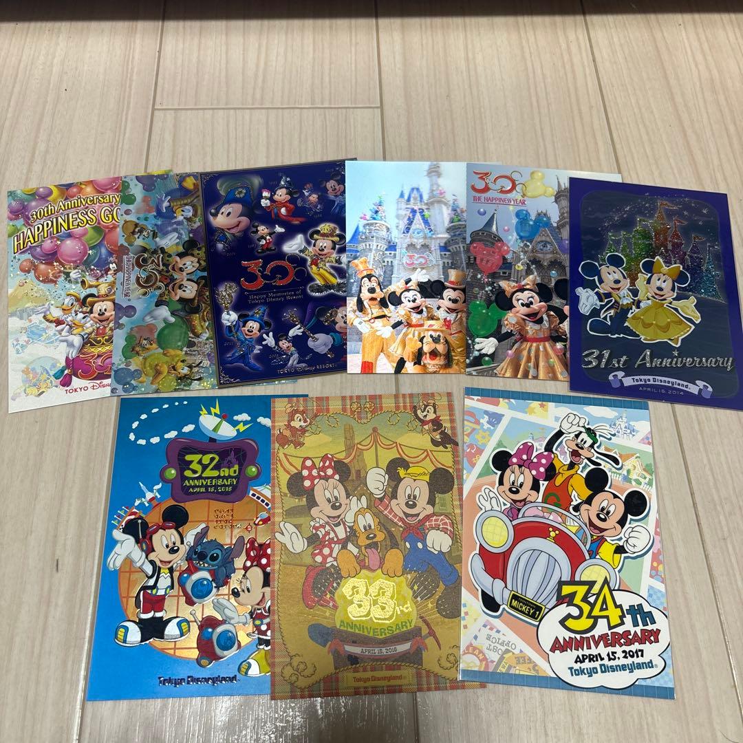 ディズニーポストカード　ディズニー周年ポストカード　ディズニーランド