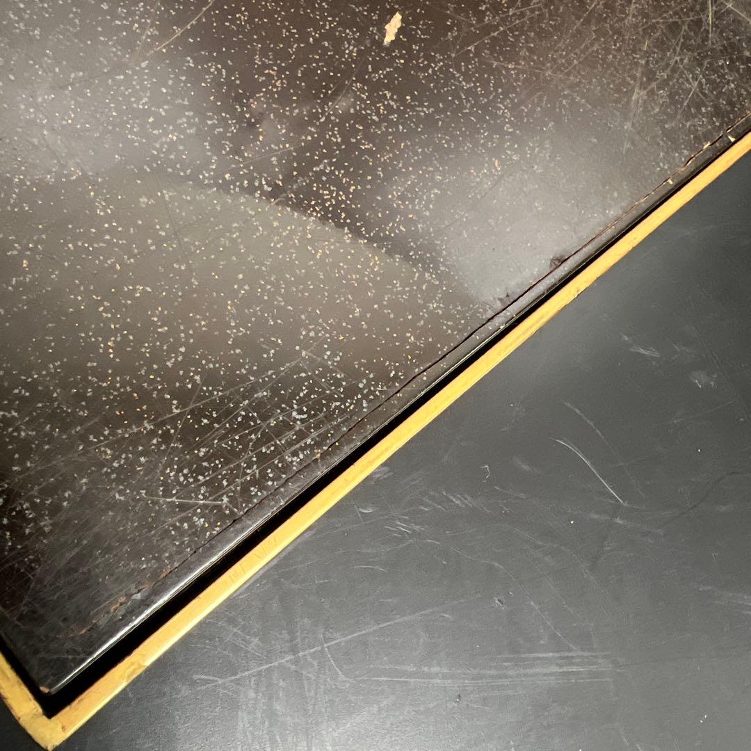 時代　木製　上手蒔絵内梨地硯箱　木箱付　東Y7-1126☆2Fトコヒカ