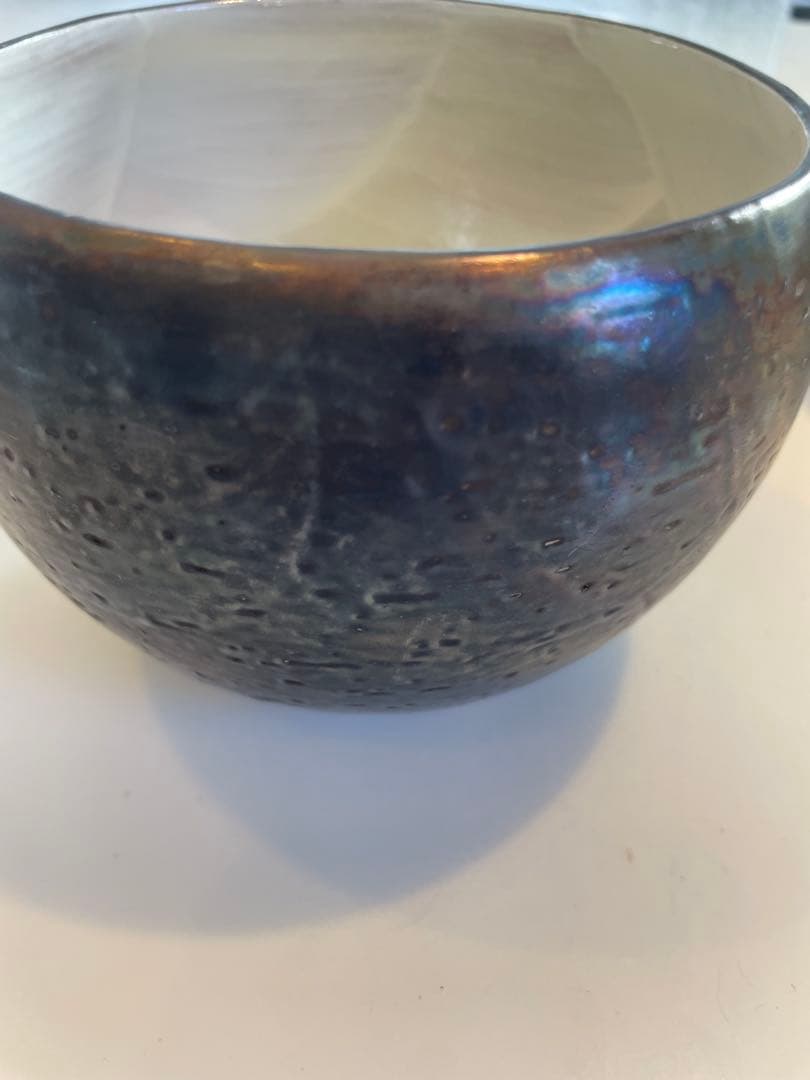 陶葊　陶あん　深鉢　銀彩