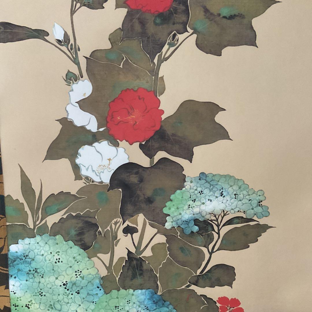 酒井抱一筆 立葵紫陽花蜻蛉図 復刻版1500部内941番