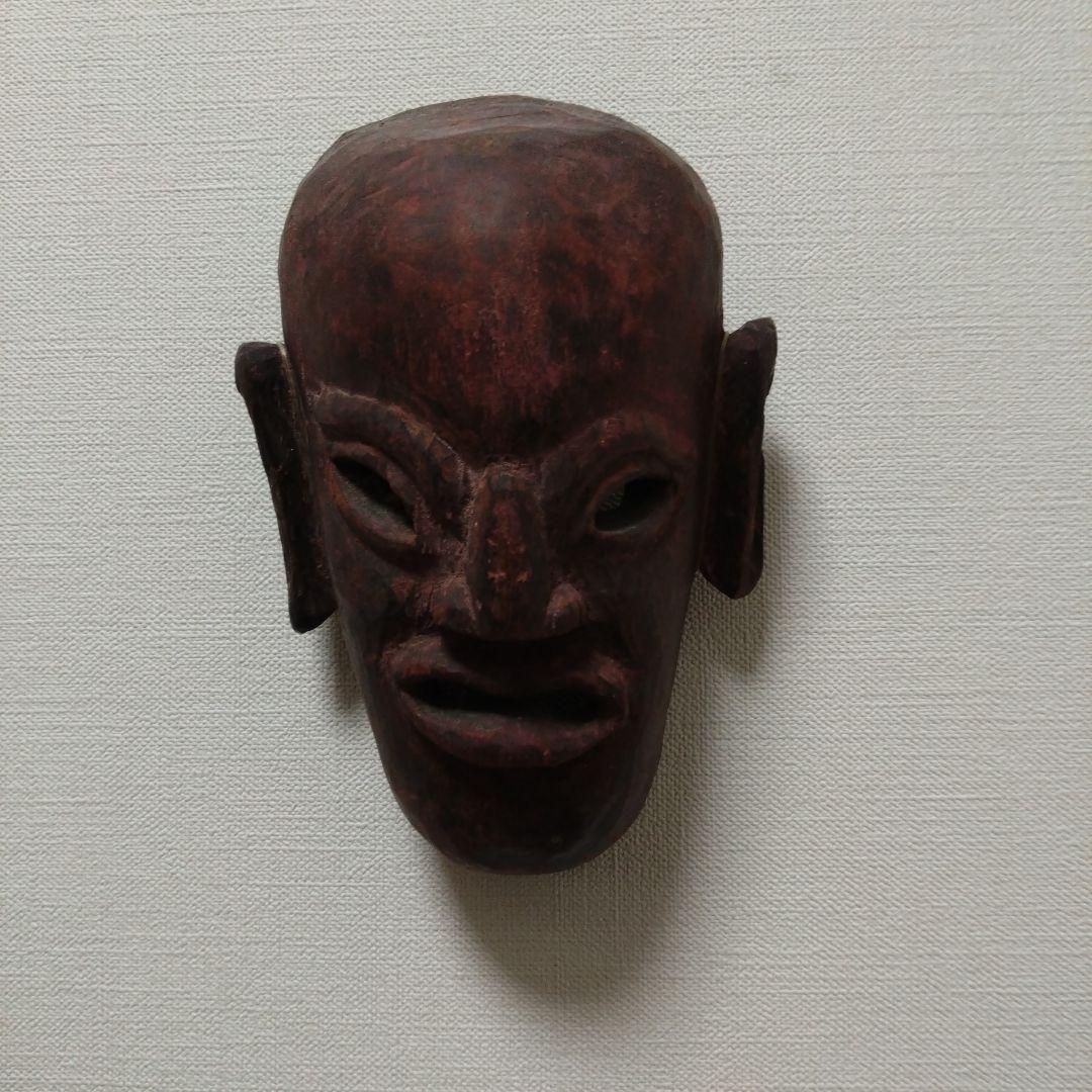 アジア　お面　木彫り