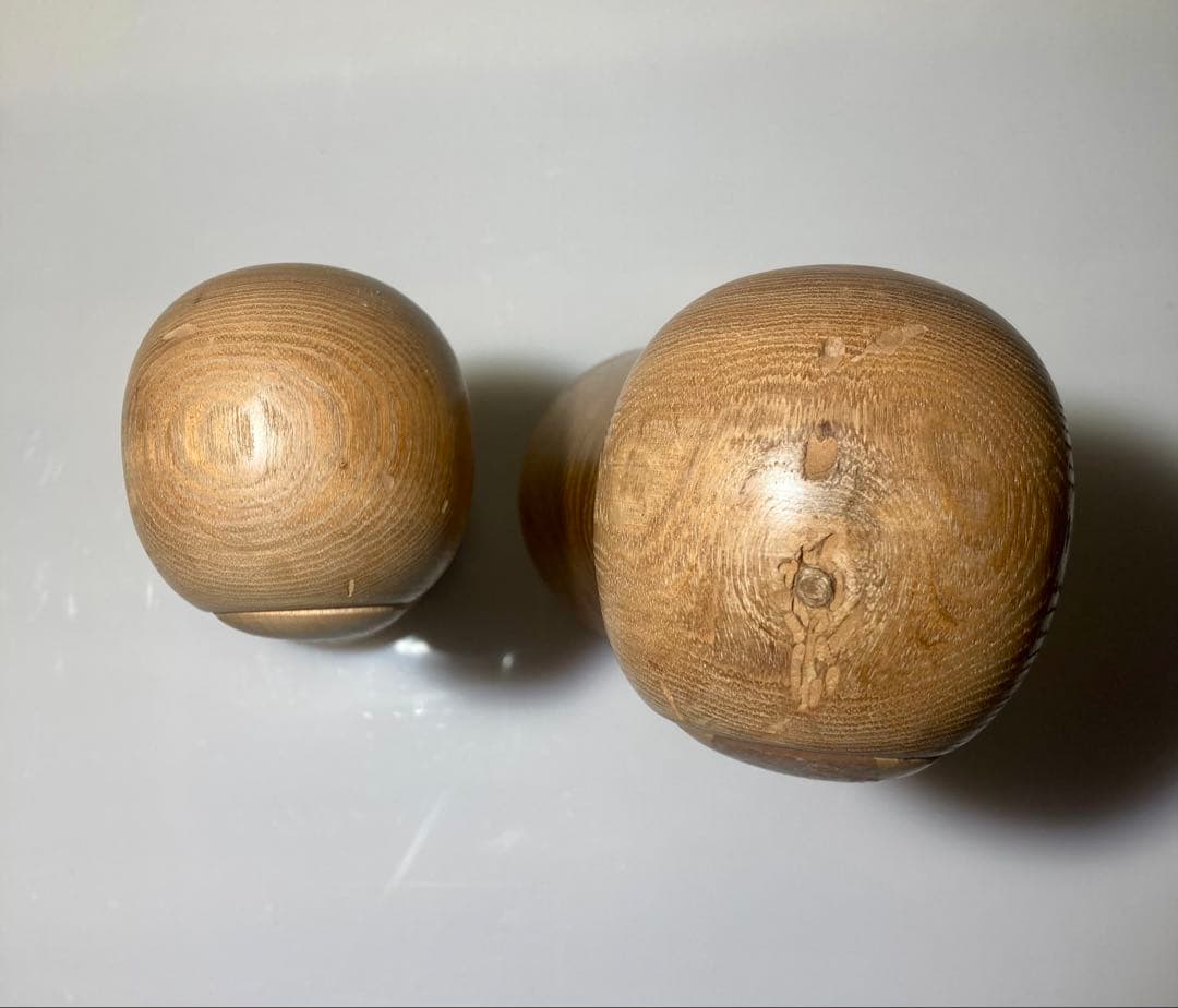 石原日出男　こけし　レア　みちのくおやこ　21cm, 16cm