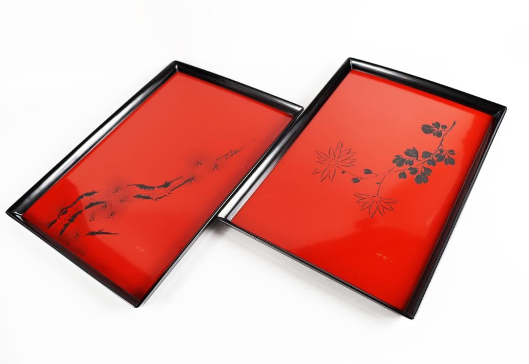 茶道具 輪島塗 今古菁峰 図替わり 盆 卓上膳 彫銘有